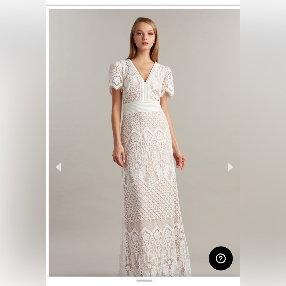 NWT Tadashi Shoji Dumin Lace Gown, Size 22Q (3X), Blush Rose Color